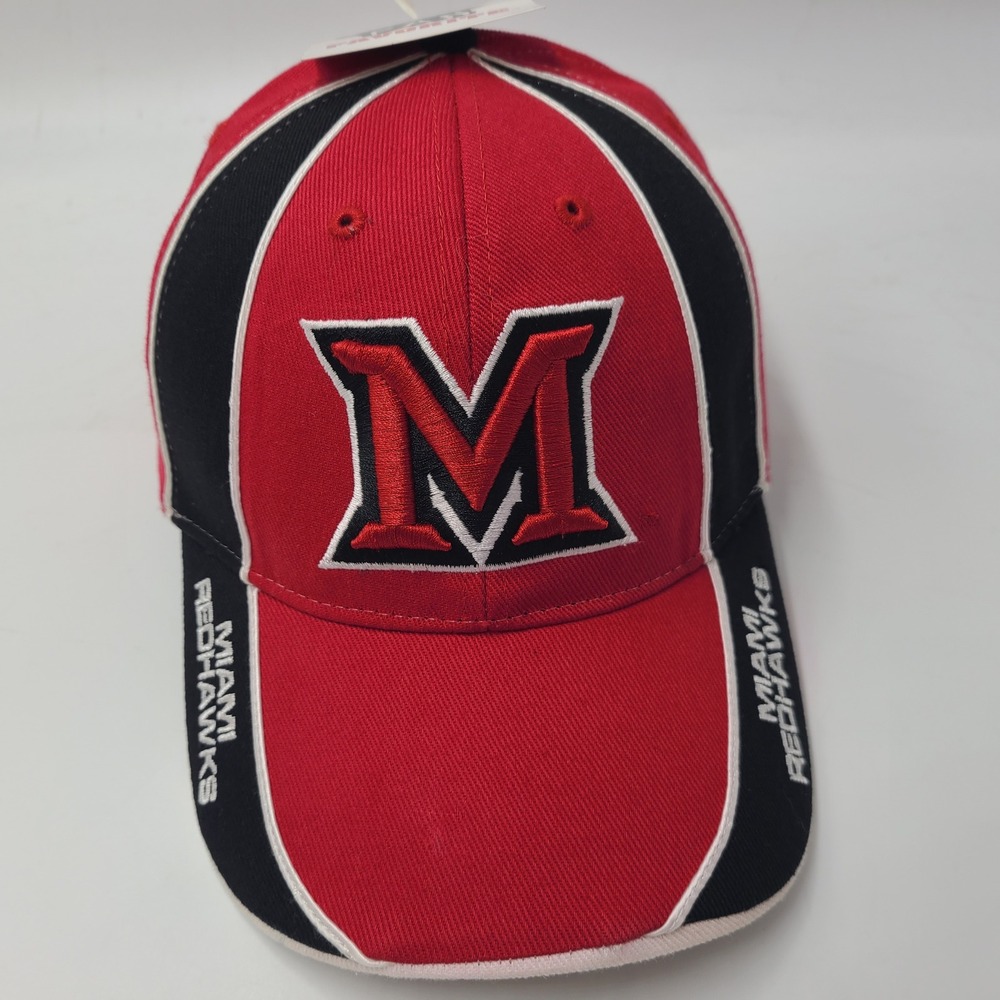 Miami RedHawks Hat Adjustable Fan Favorite Red Black NCAA University of Ohio Men